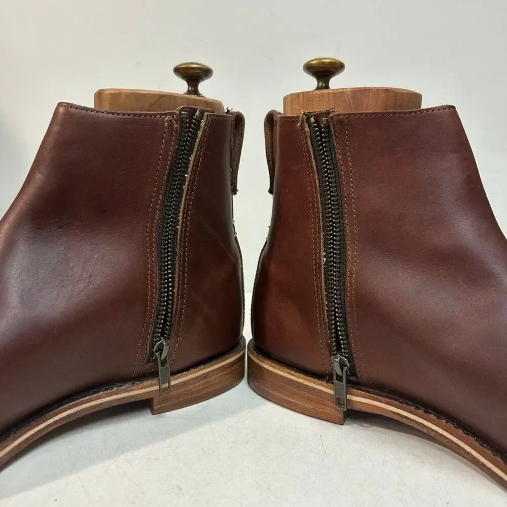 NWOT Rancourt & Co x Helm Pablo Boot Zipper Moto Horween Made in Maine USA 8.5 D